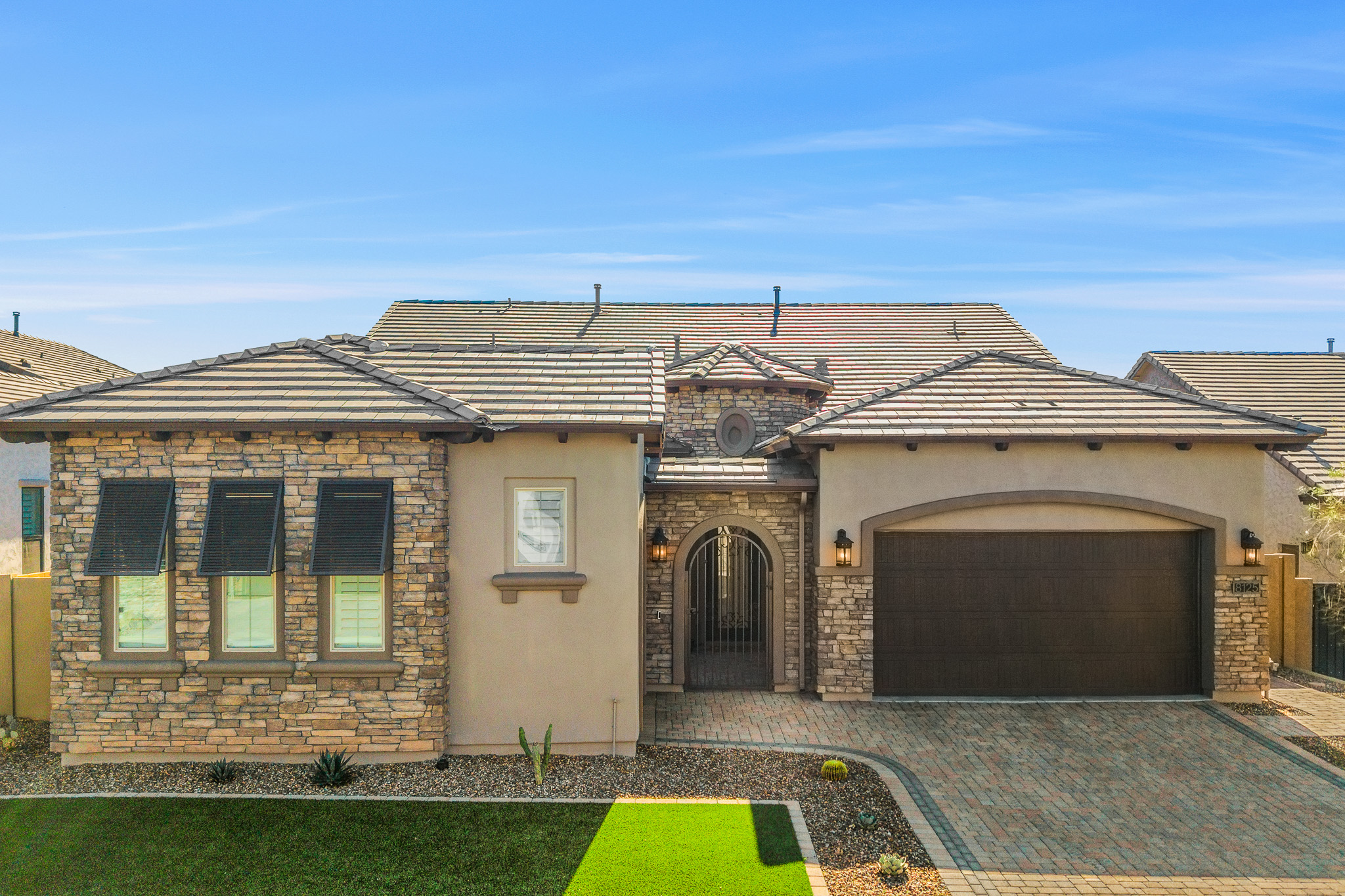 Front elevation of an Arizona home