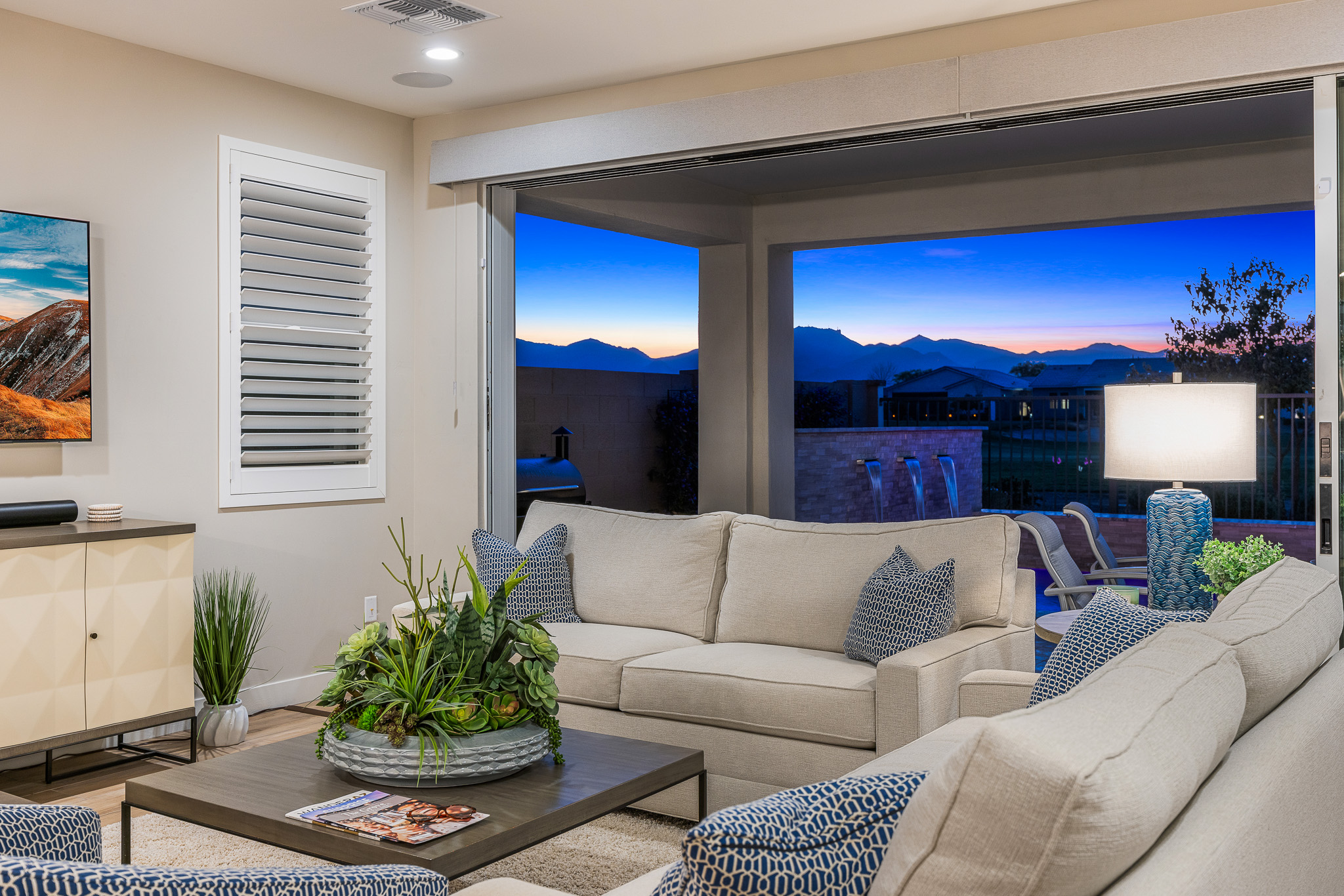 Warm, sunlit living room in an Arizona home
